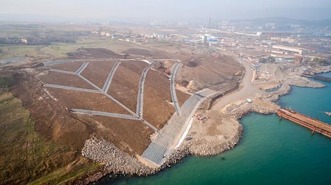 Склон моста через Керченский пролив укрепили для безопасности